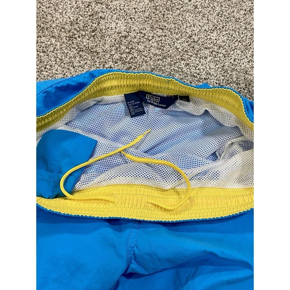 VTG Polo Ralph Lauren Mesh Brief Liner Swim Trunks 5” Men’s XL Blue Drawstring
